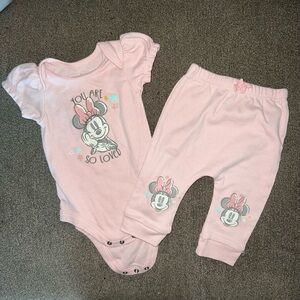 Disney Minnie Mouse Pink Bodysuit and Pants Set